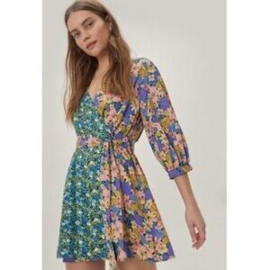 NWT NASTY GAL Floral Wrap Mini Dress Size 8